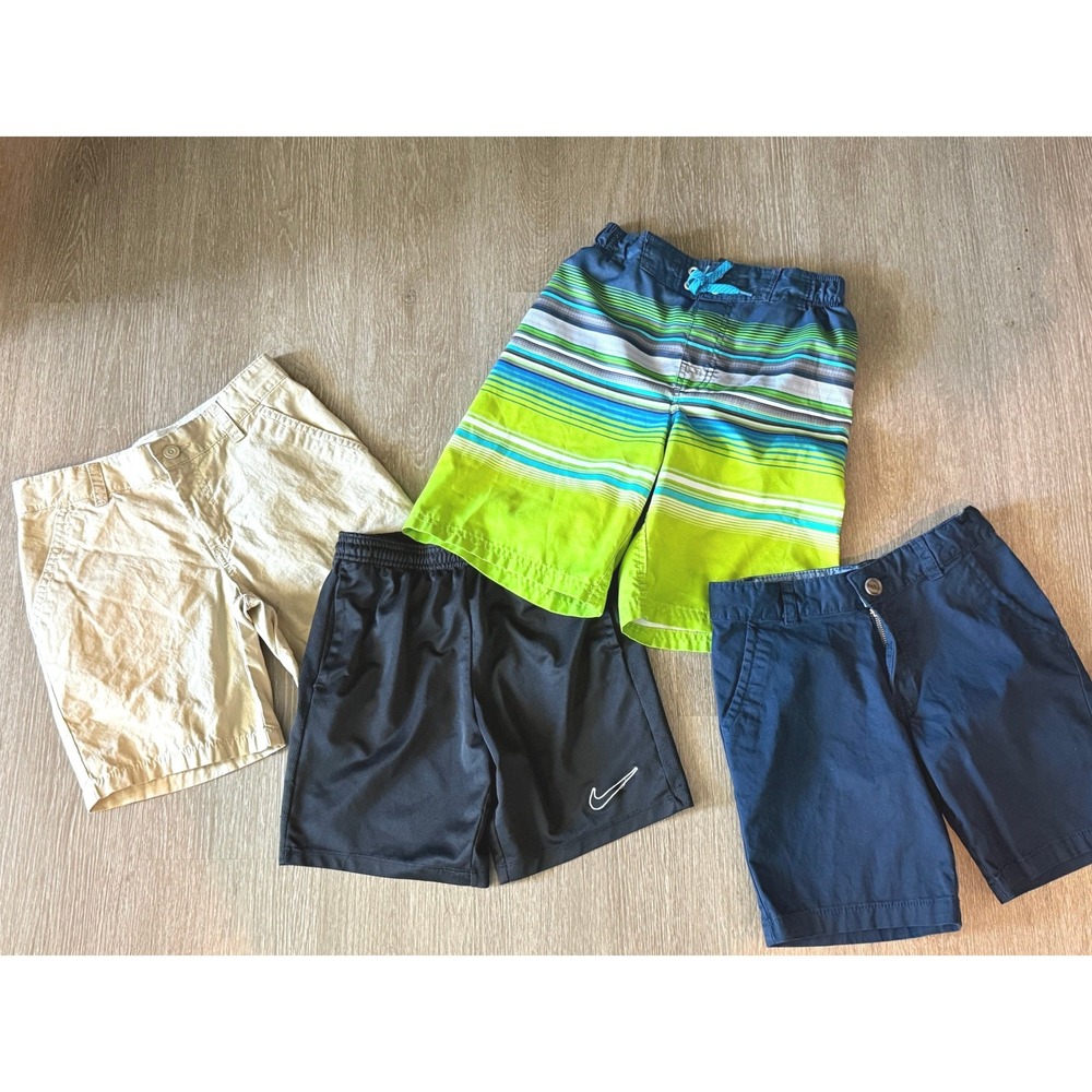 Boys Shorts Lot  Nike Cat Jack ZeroXposur 8-12 Black Navy Khaki Swim Summer Play